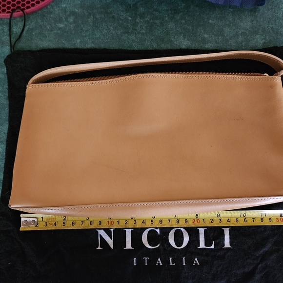 Vintage 1970s Nicoli Fernando Camel Leather Leather Handbag made in Italy - Picture 4 of 9
